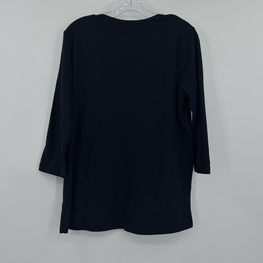 Orvis Pima Cotton Long Sleeve Shirt Black Notch Collar Womens Size Small - Picture 9 of 12